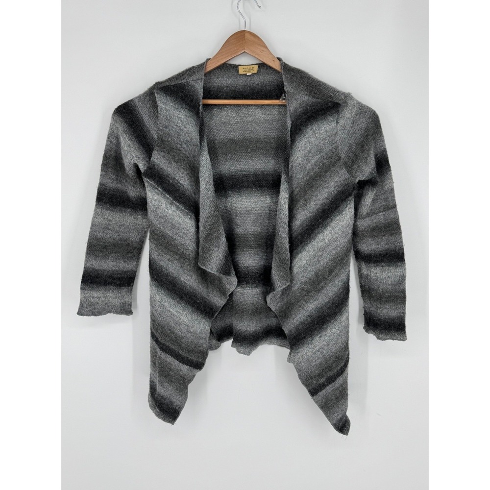 PIKO 1988 Women's Wool Blend Draped Cardigan Small Gray Open Front Waterfall M9